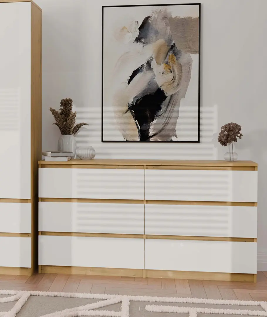 Comoda TopEshop Malwa M6 140 (Artisan Oak/White)