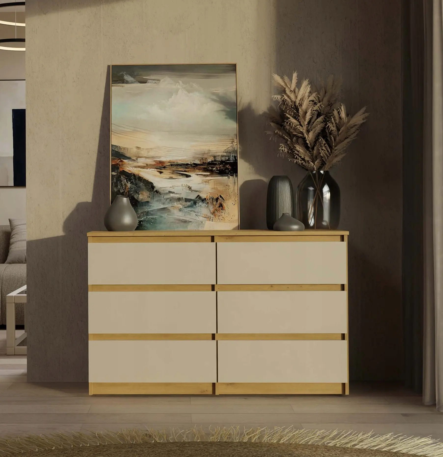 Комод TopEshop Malwa M6 (Artisan Oak/Cashmere) - 7