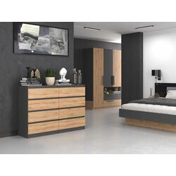 Comoda TopEshop Malwa M8 140 (Anthracite/Artisan Oak) Thumb