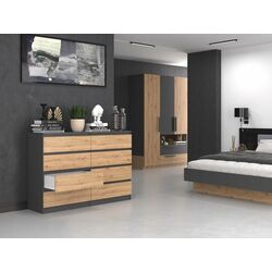 Comoda TopEshop Malwa M8 140 (Anthracite/Artisan Oak) Thumb