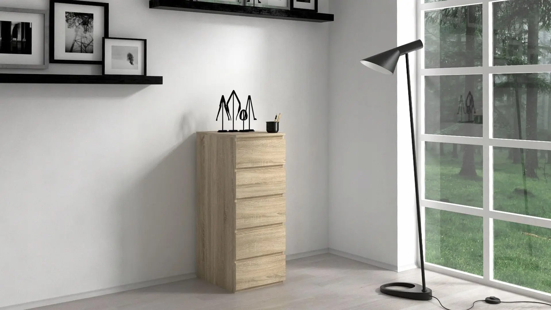 Comoda TopEshop Malwa W5 (Sonoma Oak)