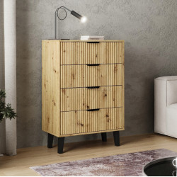 Comoda TopEshop Scandi 4S Slim (Artisan Oak)