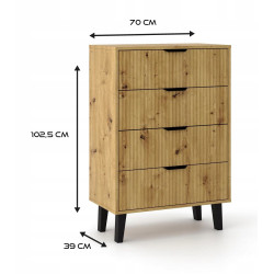 Comoda TopEshop Scandi 4S Slim (Artisan Oak) Thumb