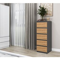 Comoda TopEshop W5 (Anthracite/Artisan Oak)