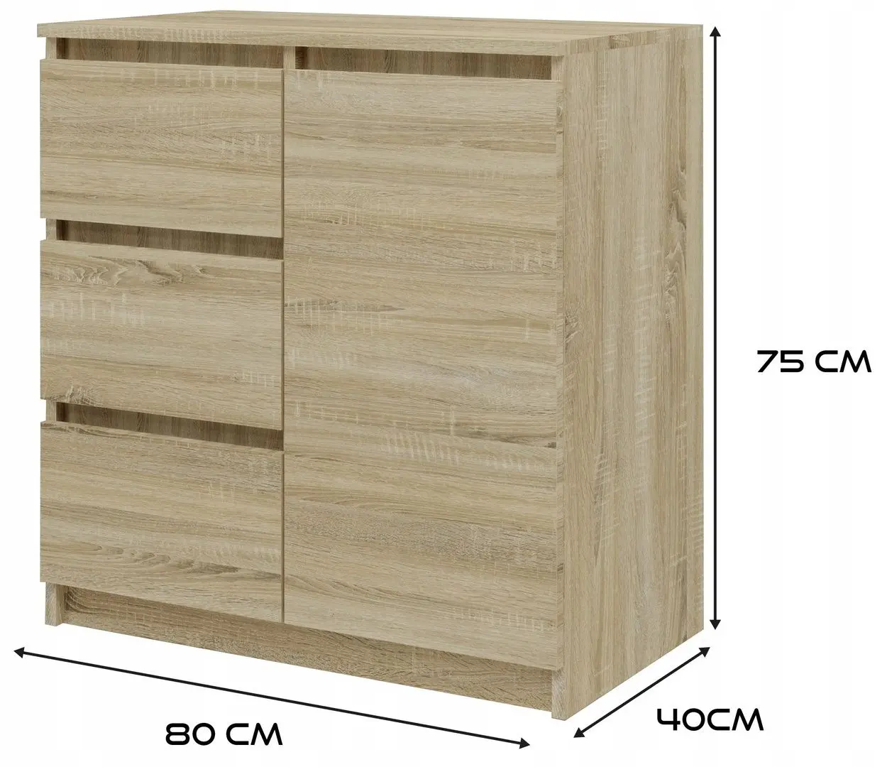 Tumba TopEshop 1D3S 40x75x80 (Sonoma Oak)