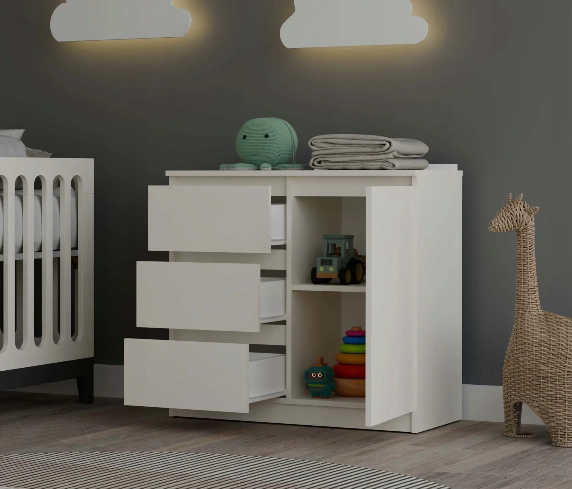 Тумба TopEshop 1D3S (Cashmere) - 7