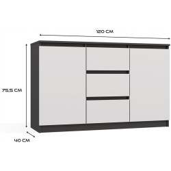 Tumba TopEshop 2D3S (Anthracite/White) Thumb