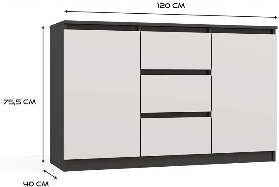 Tumba TopEshop 2D3S (Anthracite/White) - 8