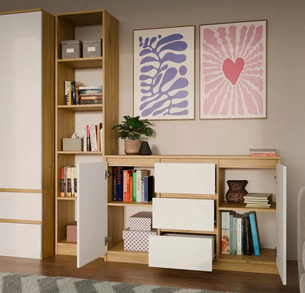 Tumba TopEshop 2D3S (Artisan Oak/White) - 6