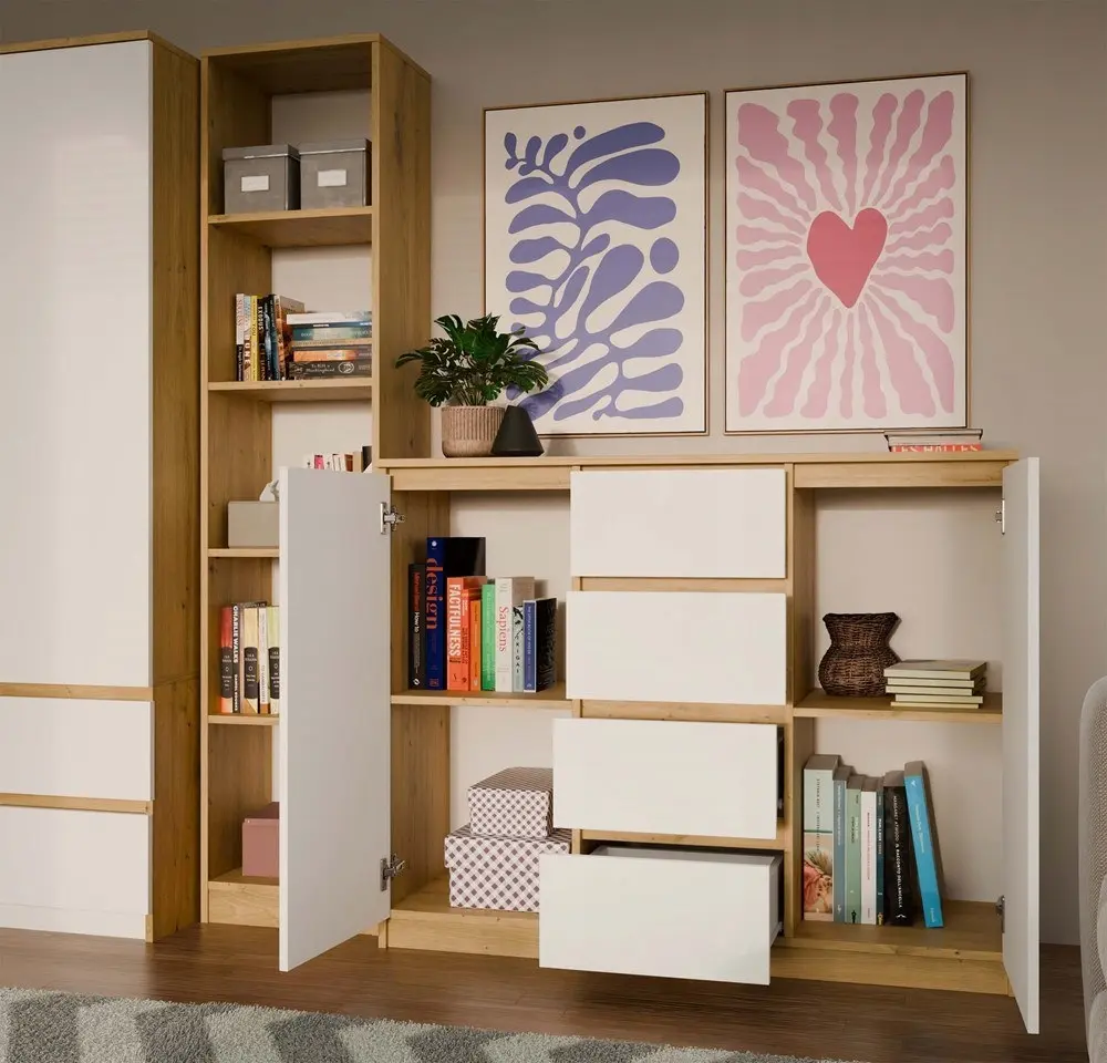 Тумба TopEshop 2D4S (Artisan Oak/White) - 6