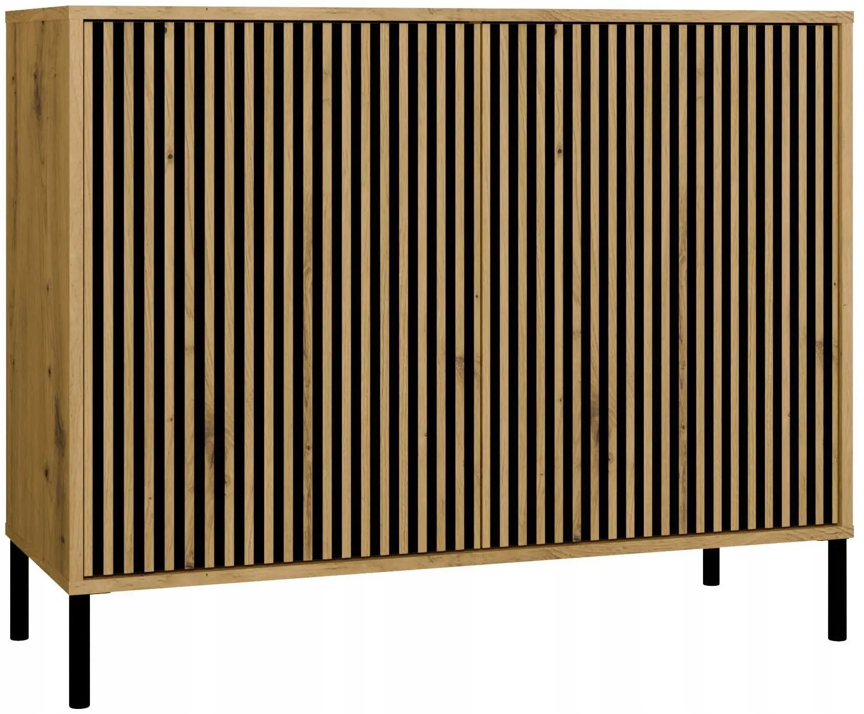 Тумба TopEshop Kamaro 2D Slim (Artisan Oak/Black) - 2