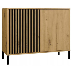 Тумба TopEshop Kamaro 2D Slim/Smooth (Artisan Oak/Black) Thumb