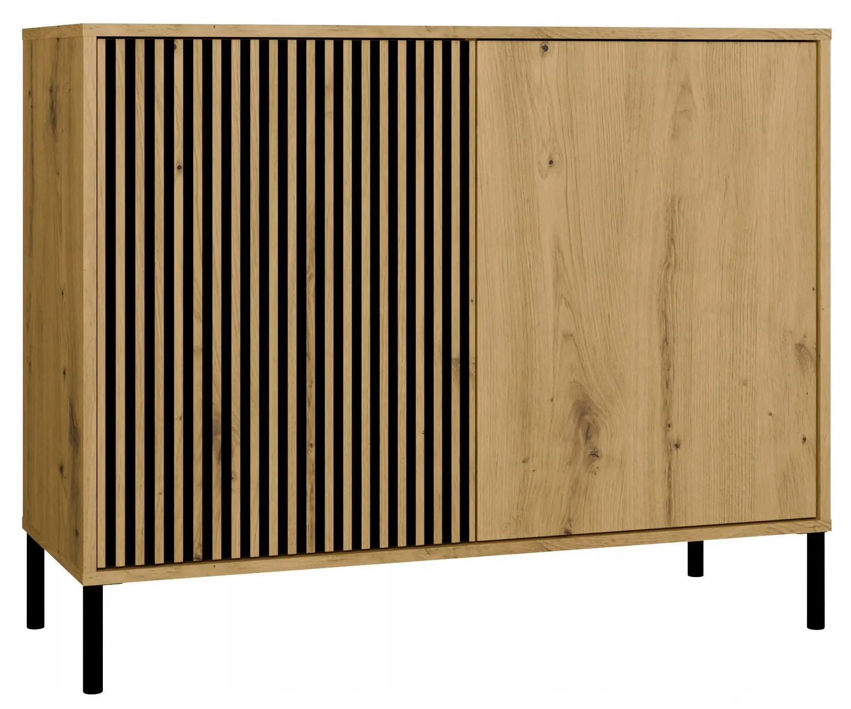 Тумба TopEshop Kamaro 2D Slim/Smooth (Artisan Oak/Black) - 2