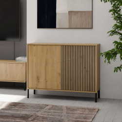 Тумба TopEshop Kamaro 2D Slim/Smooth (Artisan Oak/Black)