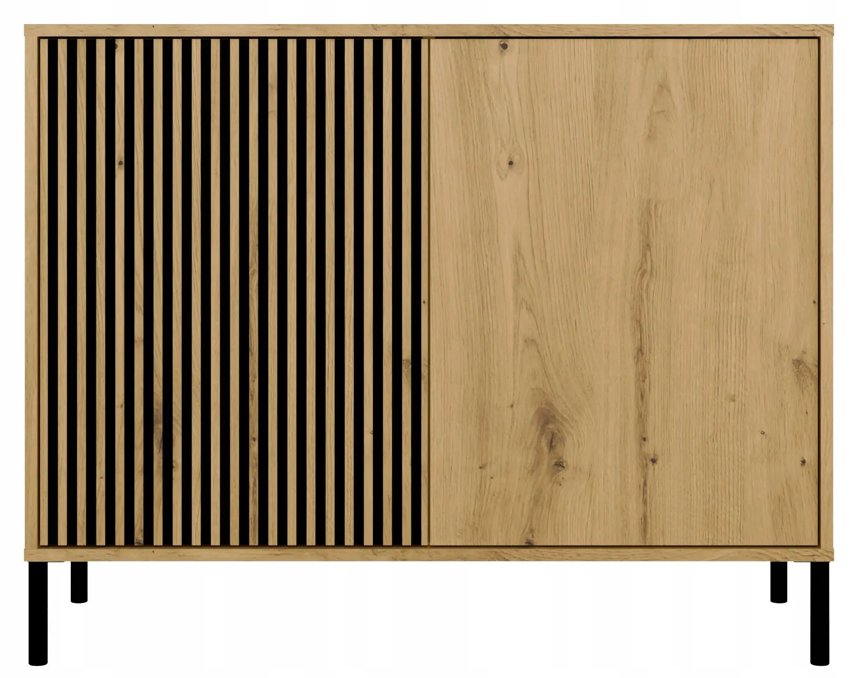 Тумба TopEshop Kamaro 2D Slim/Smooth (Artisan Oak/Black) - 4