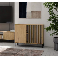 Тумба TopEshop Kamaro 2D Slim/Smooth (Artisan Oak/Black) Thumb