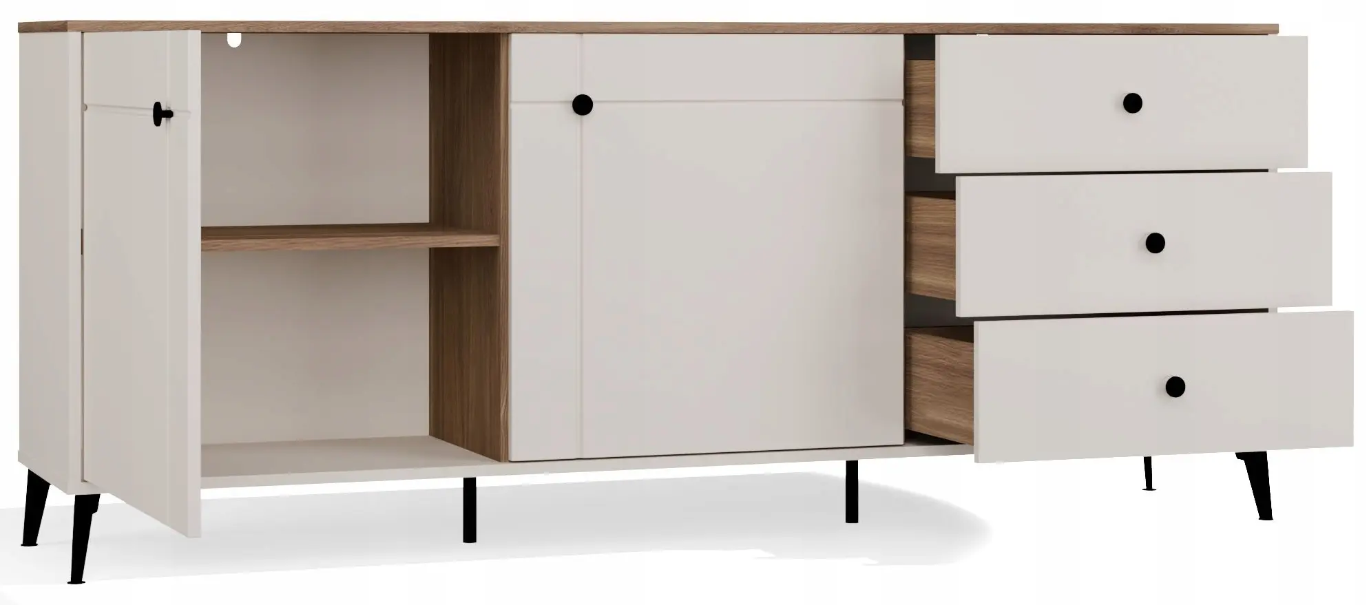 Тумба TopEshop Point 2D3S (Cashmere/Castello Oak) - 3