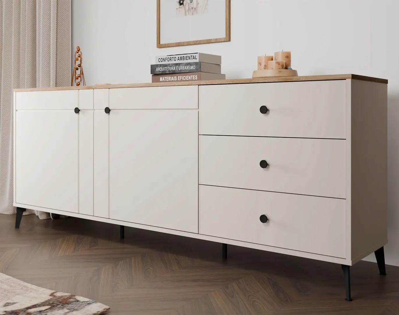 Тумба TopEshop Point 2D3S (Cashmere/Castello Oak)