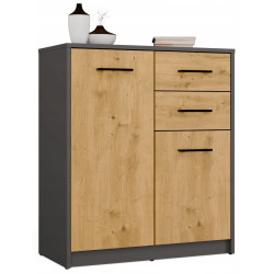 Тумба TopEshop Simplo 2D2S (Anthracite/Artisan Oak) Thumb