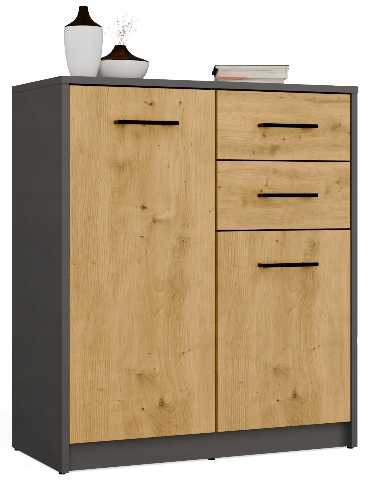 Тумба TopEshop Simplo 2D2S (Anthracite/Artisan Oak) - 2