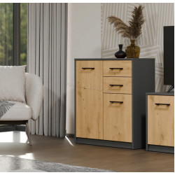 Тумба TopEshop Simplo 2D2S (Anthracite/Artisan Oak)