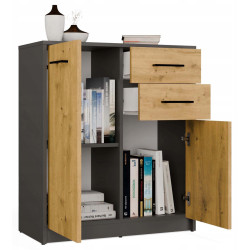 Тумба TopEshop Simplo 2D2S (Anthracite/Artisan Oak) Thumb