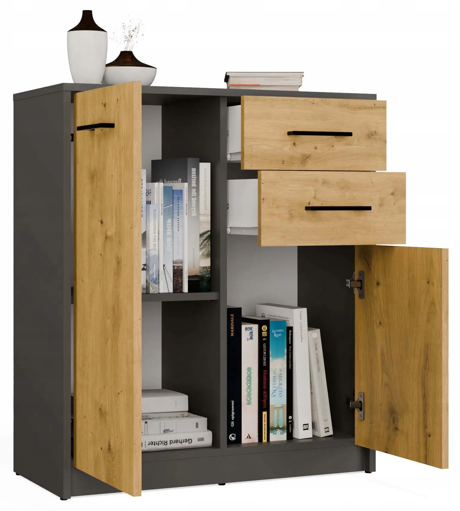 Тумба TopEshop Simplo 2D2S (Anthracite/Artisan Oak) - 4