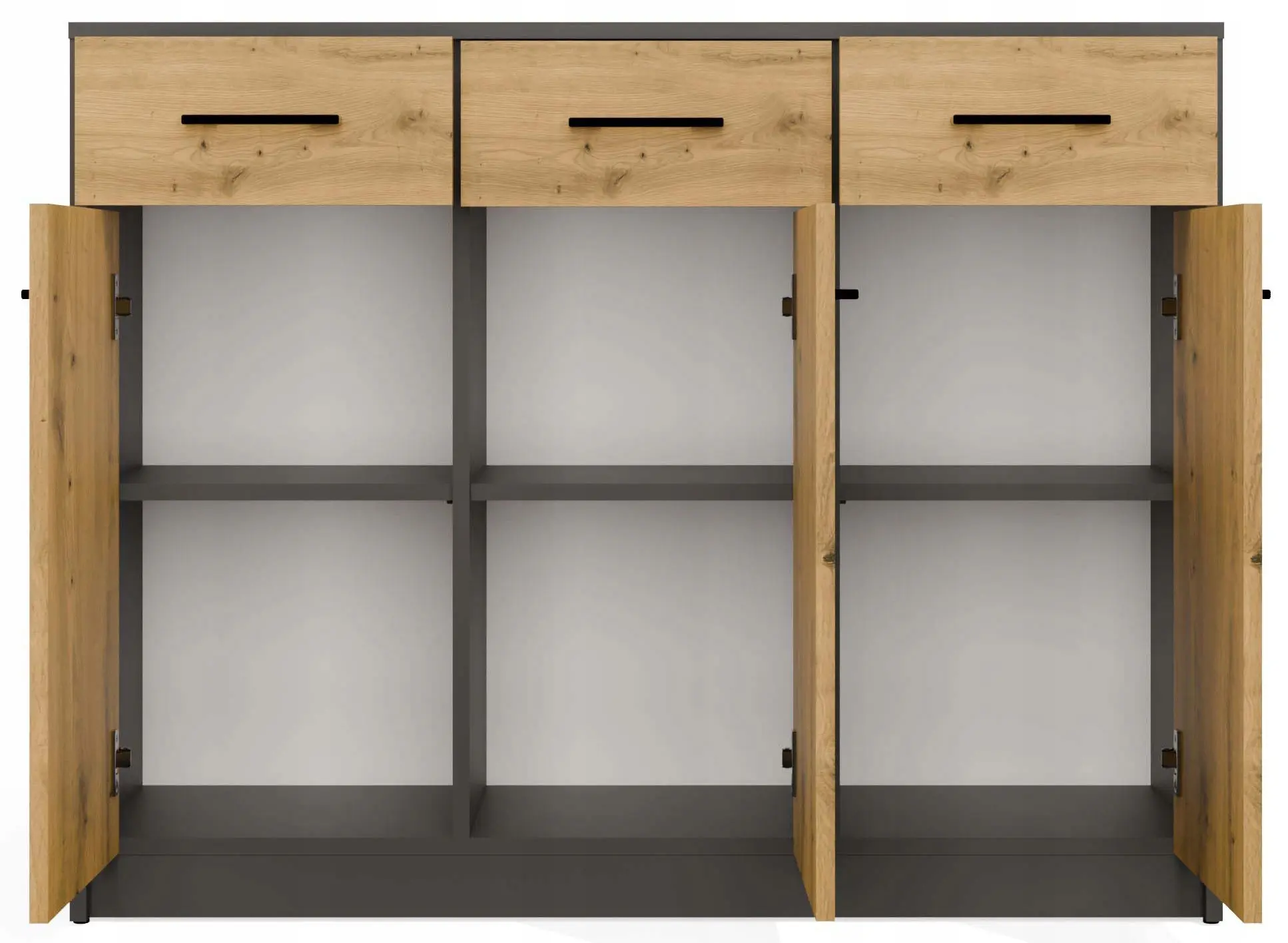 Тумба TopEshop Simplo 3D3S (Anthracite/Artisan Oak) - 3