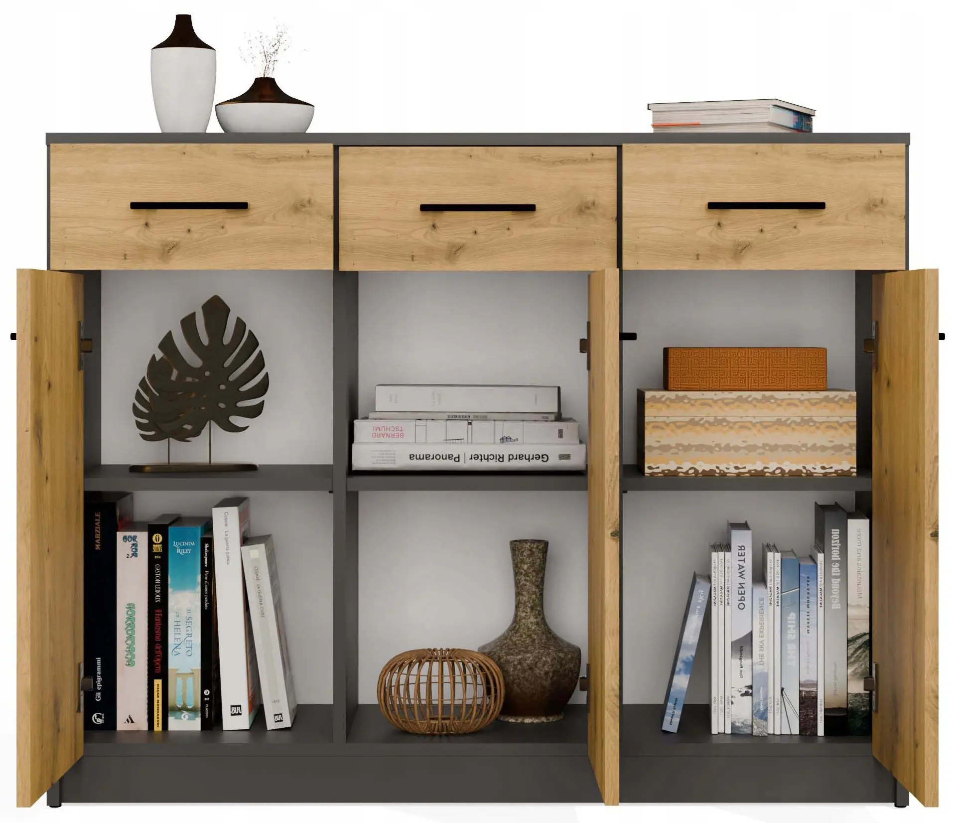 Тумба TopEshop Simplo 3D3S (Anthracite/Artisan Oak) - 4