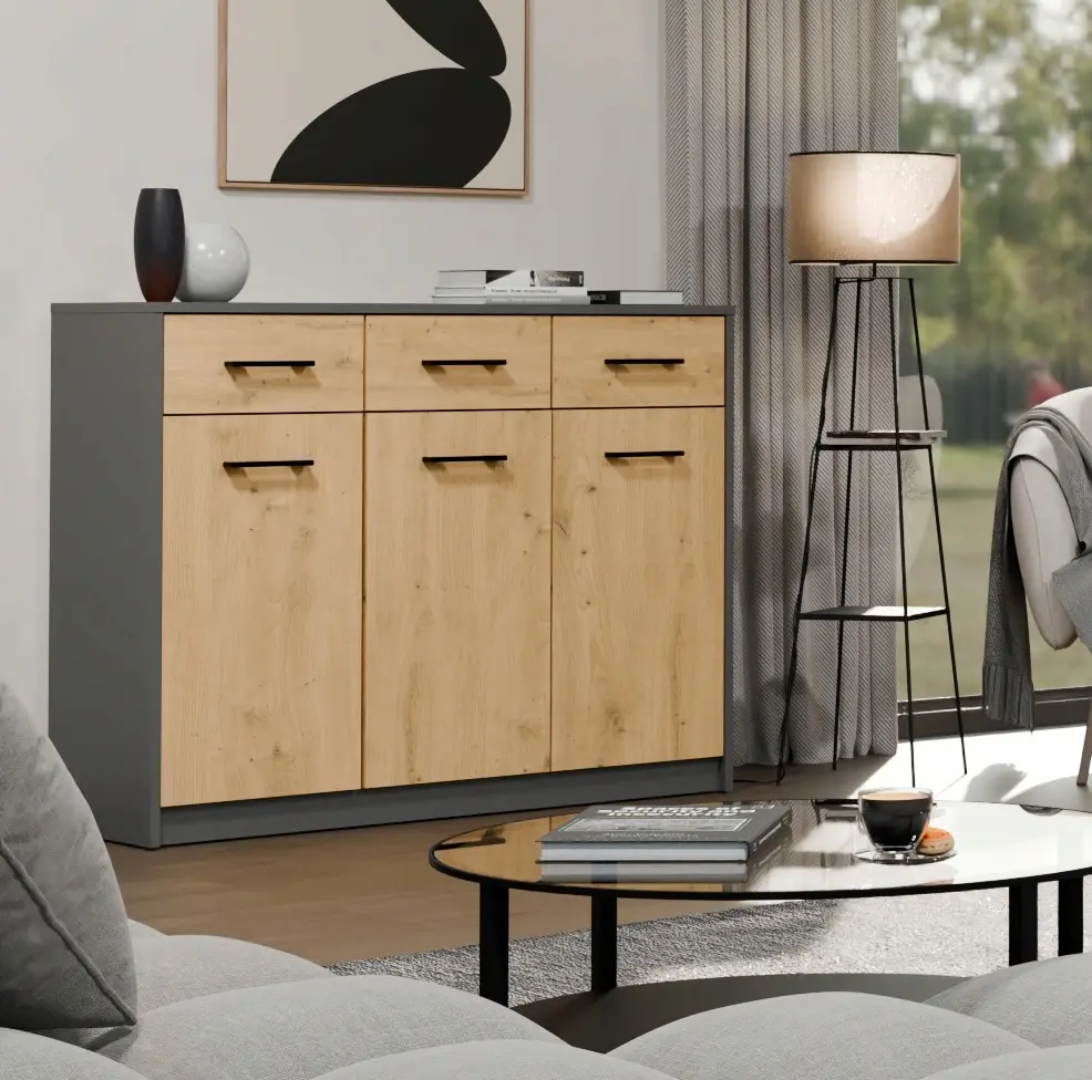 Тумба TopEshop Simplo 3D3S (Anthracite/Artisan Oak)