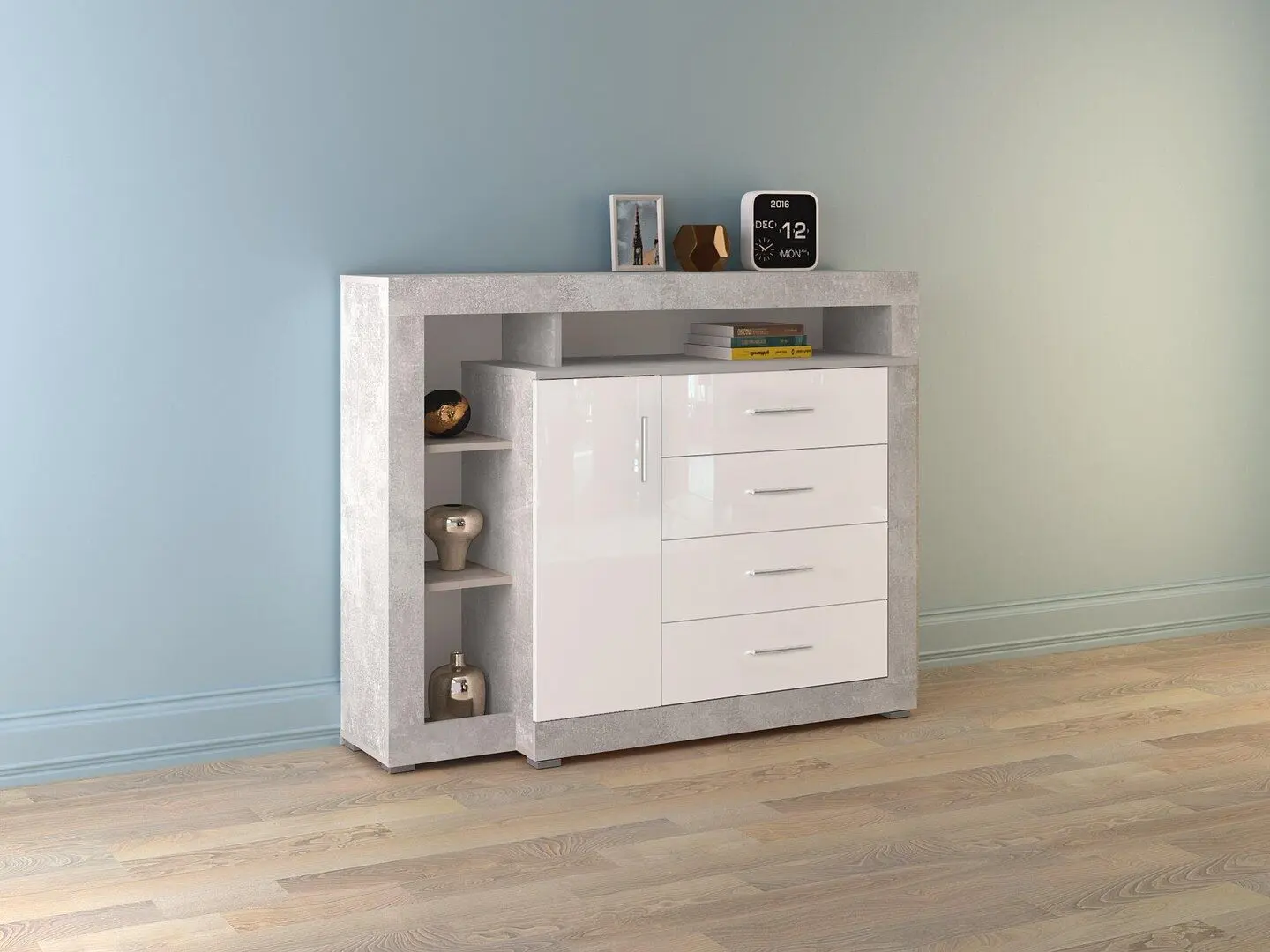 Comoda Tuckano 136 Warsaw (Atelier/White Gloss)