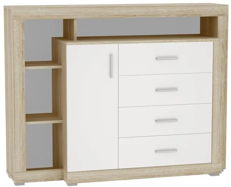 Comoda Tuckano 136 Warsaw (Sonoma/White Gloss)