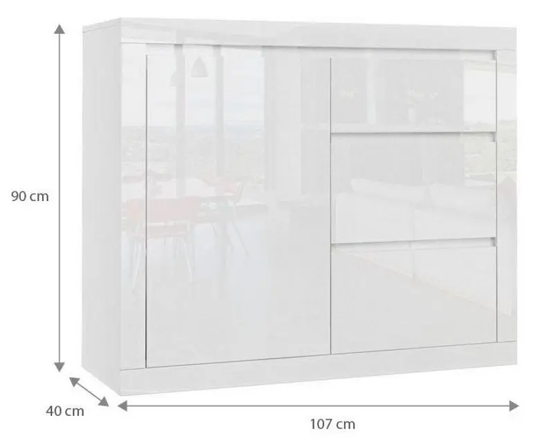 Comoda Tuckano 1D3S Sparkle (White Gloss)