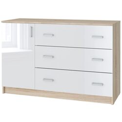 Comoda Tuckano 3S1D Basic (Sonoma/White Gloss)