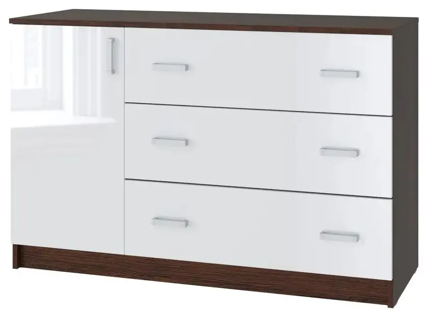 Comoda Tuckano 3S1D Basic (Wenge/White Gloss)