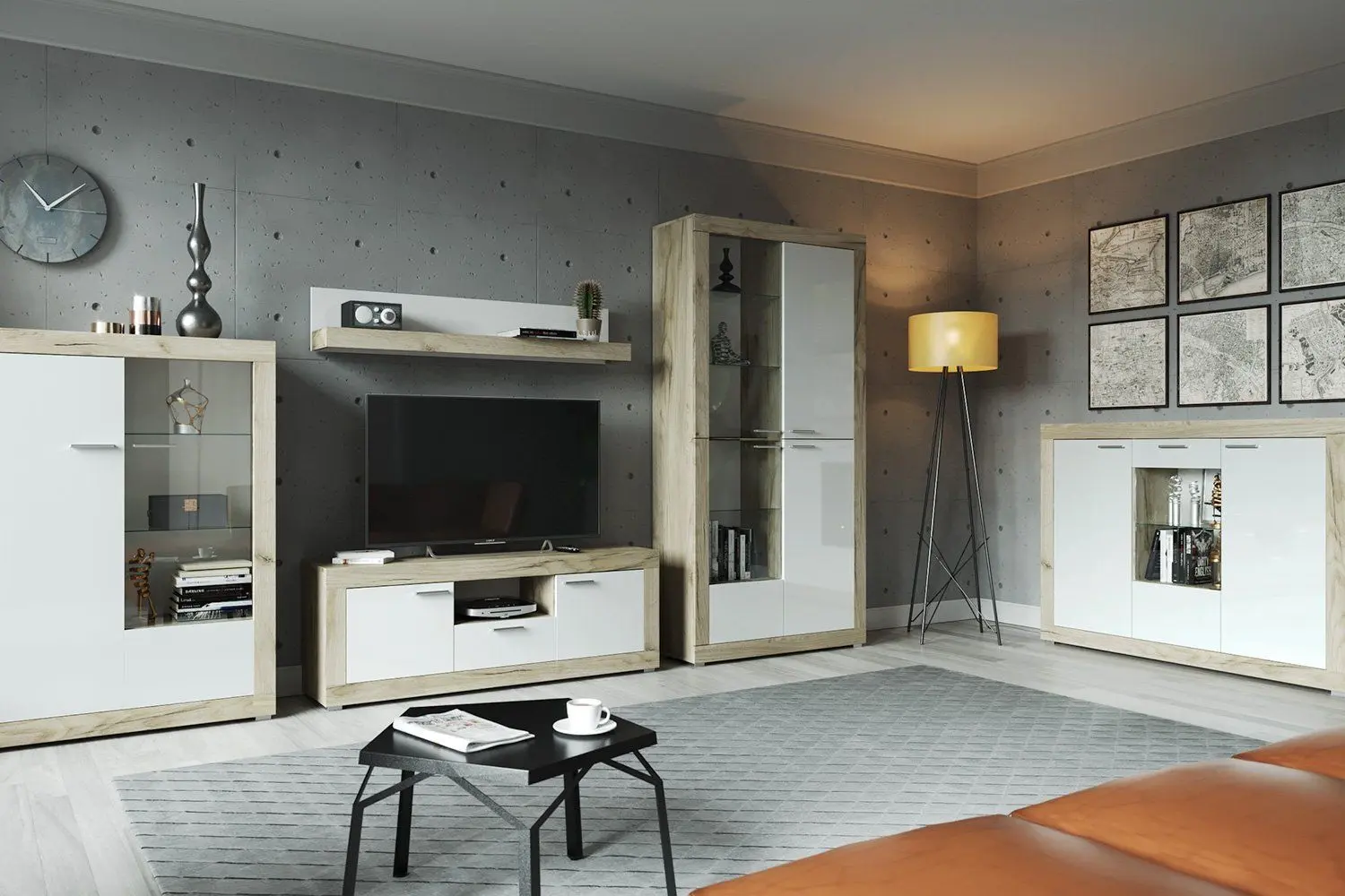 Tumba Tuckano 151 Warsaw (Craft Oak/White Gloss)