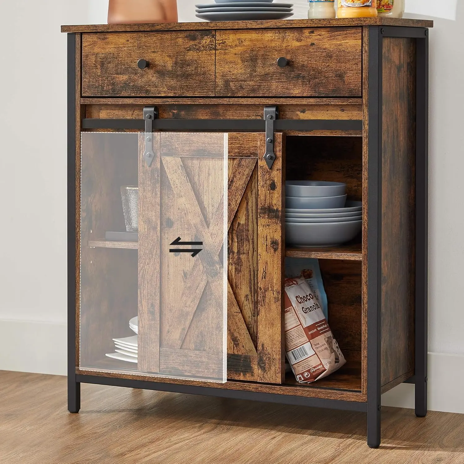 Тумба Vasagle LSC100B01 (Rustic Brown/Black) - 4