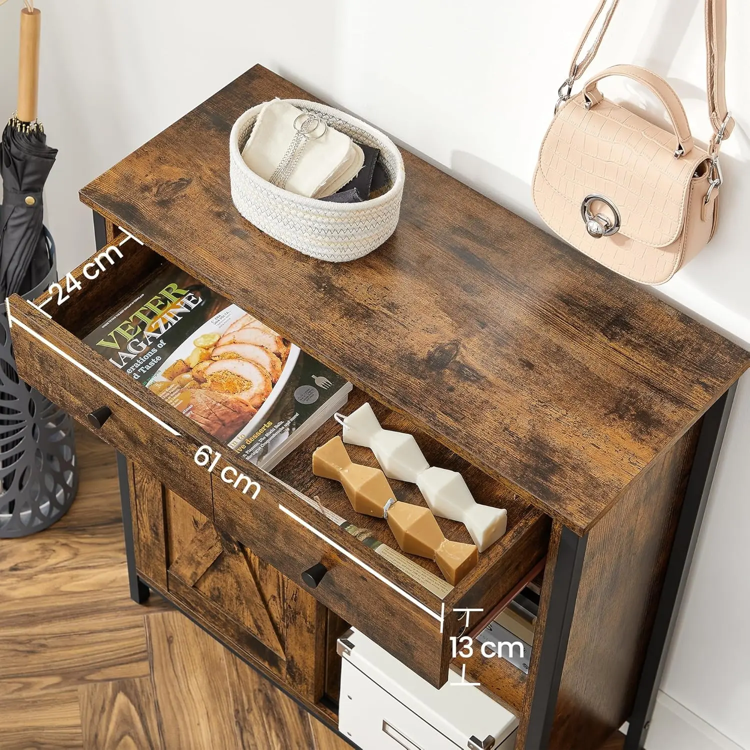 Тумба Vasagle LSC100B01 (Rustic Brown/Black) - 5