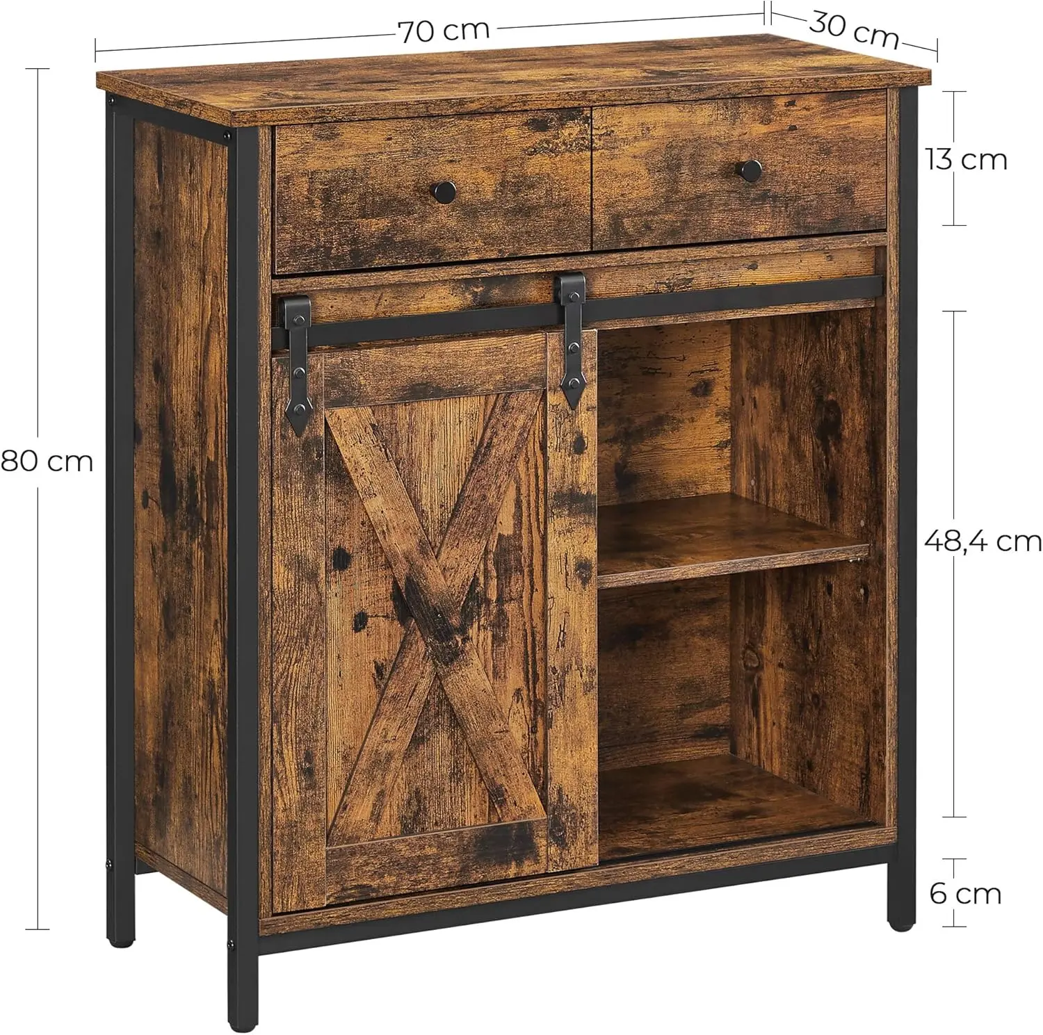 Тумба Vasagle LSC100B01 (Rustic Brown/Black) - 7