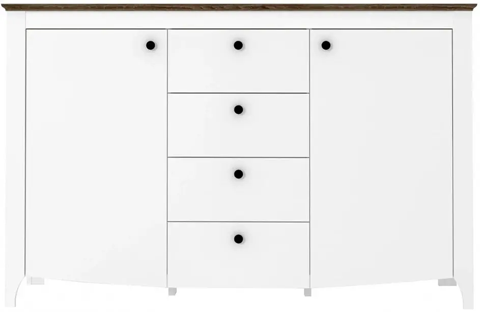 Comoda Yasen Karina KOM2D4S (Nymphea Alba/Sonoma Oak Truffle)