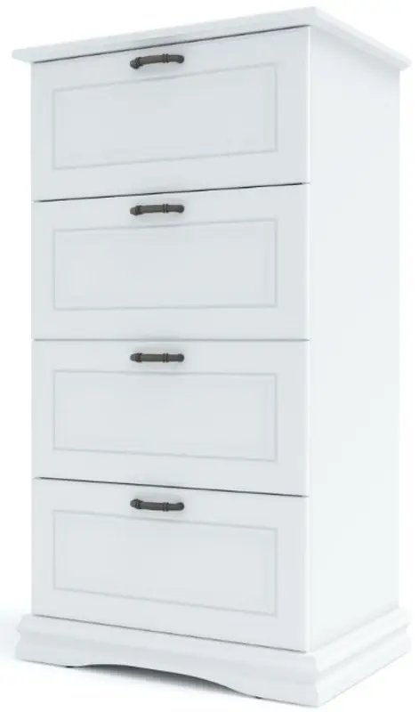 Комод Yasen Сардиния 4Ш (Нимфея Альба/Белый Супермат)