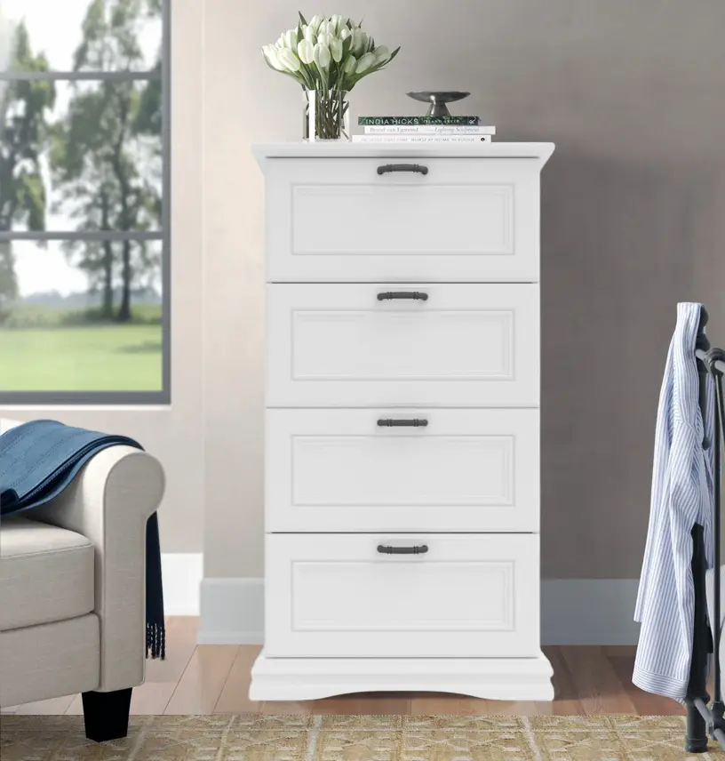 Комод Yasen Сардиния 4Ш (Нимфея Альба/Белый Супермат)