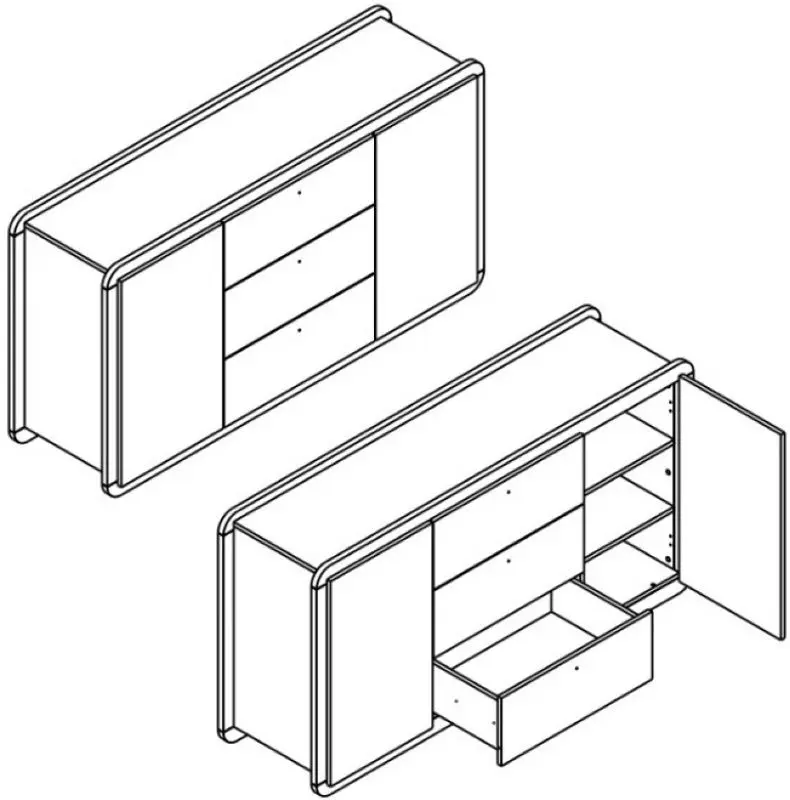 Comoda Yasen Ski 2D3S (Nymphea Alba/Appalachian Oak)