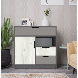 Тумба Yasen Дисней 900 (Серый Графит/Дуб Крафт Белый/Кашемир) Thumb