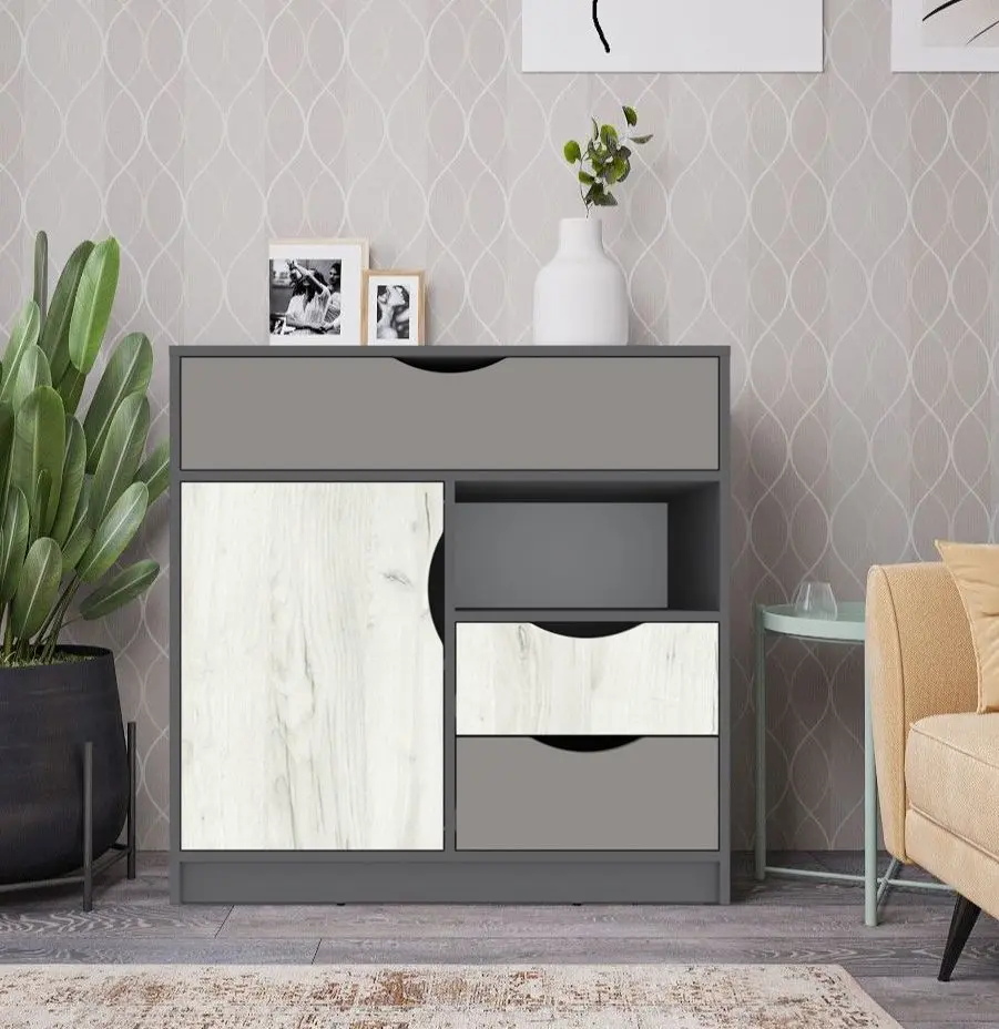 Тумба Yasen Дисней 900 (Серый Графит/Дуб Крафт Белый/Кашемир)