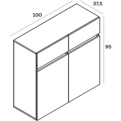 Тумба Yasen Лондон KOM2D2S (Кашемир/Антрацит) Thumb