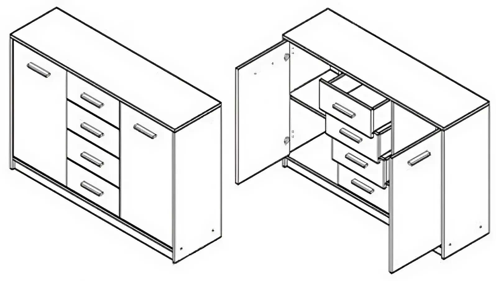 Тумба Yasen Nepo 2D4S (Дуб Сонома)
