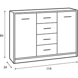 Tumba Yasen Nepo 2D4S (Sonoma Oak/Nymphea Alba) Thumb