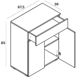 Тумба Yasen Ребека KOM2D1S (Дуб Артизан/Нимфея Альба) Thumb