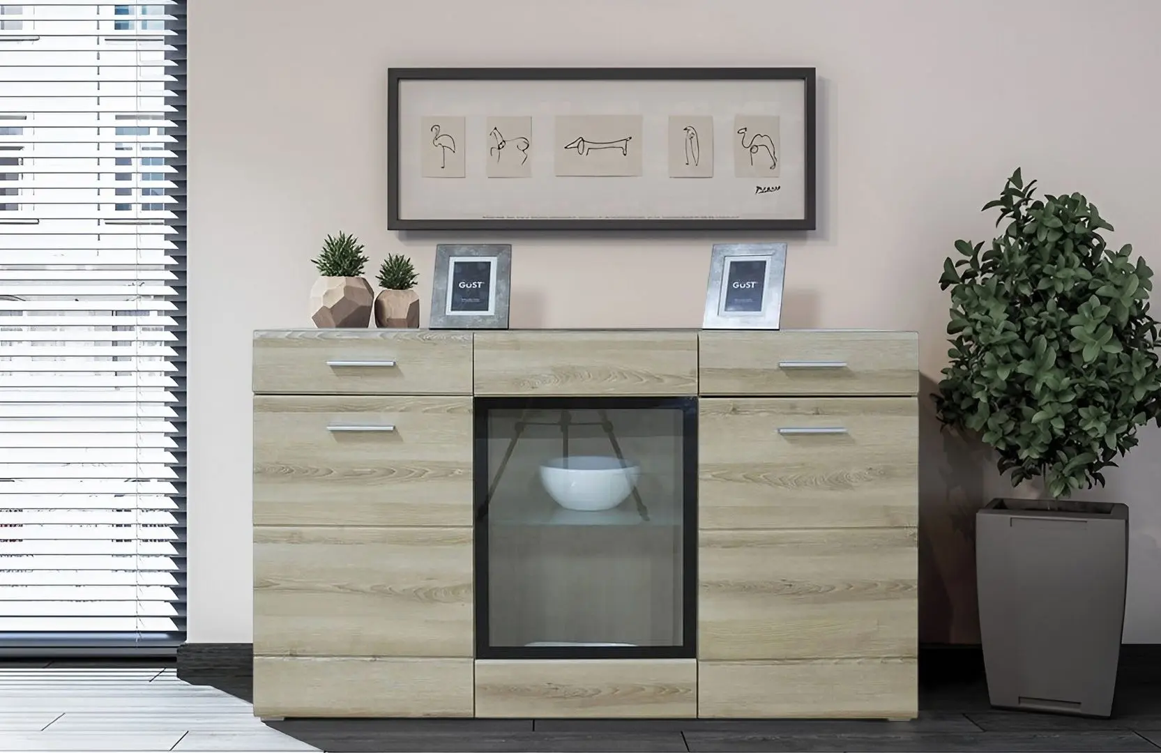 Tumba Yasen Vusher KOM1W2D2S (Sonoma Oak)